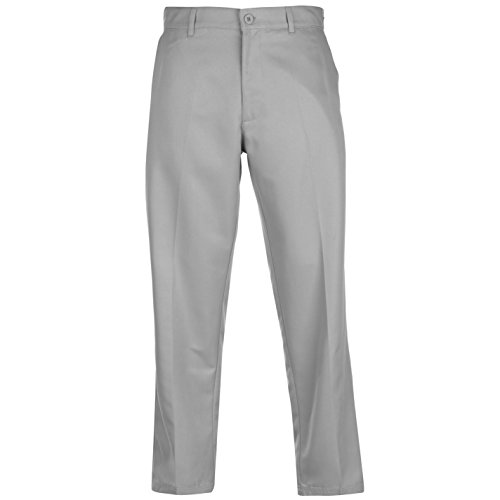 Slazenger - Pantalones de golf para hombre, con cremallera, corte estándar - Gris - 34W x 31L regular