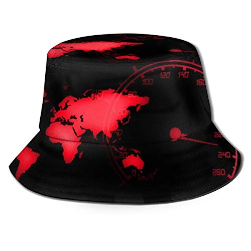 Sombrero de Pescador Unisex World Race de ala Ancha Sombrero de Pescador Gorra de Cubo para Hombre y Mujer Negro