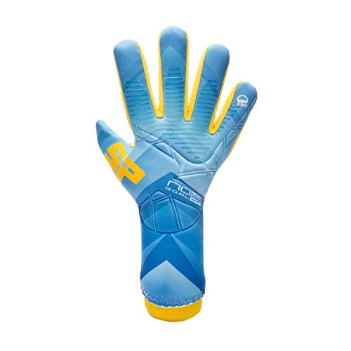 SP Fútbol No Goal Zero Pro Niño, Guante de Portero, Blue-Yellow, Talla 4