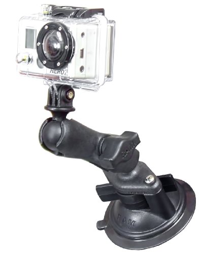 SUCCIÓN Soporte Soporte RAM-MOUNT RAP-B-166-GOP1U PLÁSTICO para CÁMARA DE Coche con el Sistema GoPro HD Hero y Compatible con Garmin VIRB