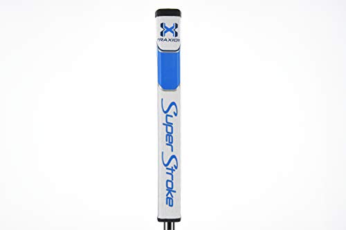 SuperStroke Taxion Putter Grips Palos de Golf, Unisex, Blanco/Azul Claro/Azul Oscuro, Pistol GT 2.0 Tour