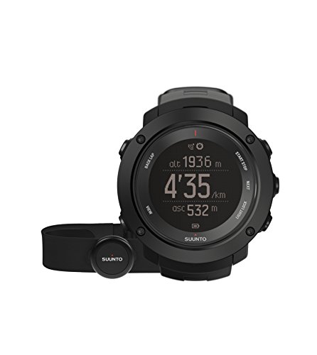 Suunto - Ambit3 Vertical HR - SS021964000 - Reloj GPS Multideporte + Cinturón de frecuencia cardiaca (Talla M) - Ideal para montaña - Negro