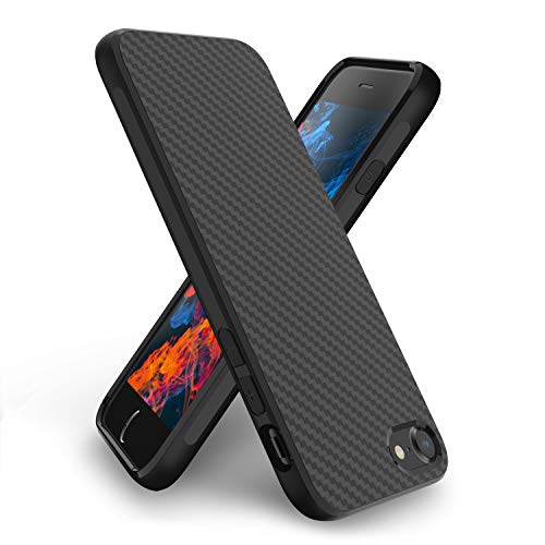 Syncwire Funda iPhone 8 Plus, Funda iPhone 7 Plus, [Textura Fibra de Carbono] Carcasa Ligera Suave TPU Gel Bumper Case Ultra Fina Elegante Cover de Protección para Apple iPhone 7Plus/8 Plus - Negro