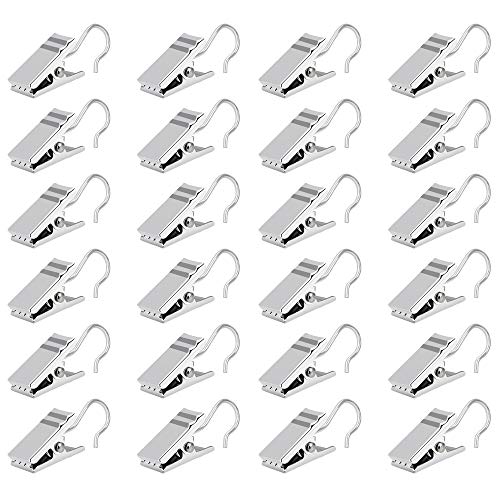 TANCUDER 100 PCS Clips Cortinas de Metal 3.3cm Clips de Cortina con Ganchos Pinzas Cortinas con Gancho Pinzas para Cortinas Ganchos de Cortina con Pinzas para Colgar Cortina de Ducha Toalla Foto