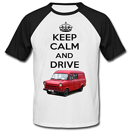 TEESANDENGINES - Camiseta de manga corta para hombre Ford 130 Transit Keep Calm, color negro Blanco blanco L