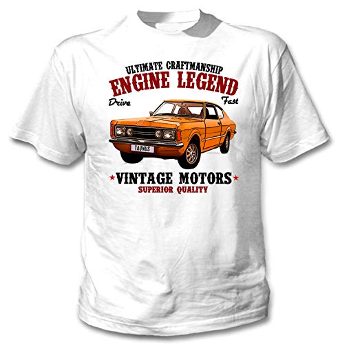 TEESANDENGINES - Camiseta para hombre Ford Taunus 1970, color blanco Blanco blanco L