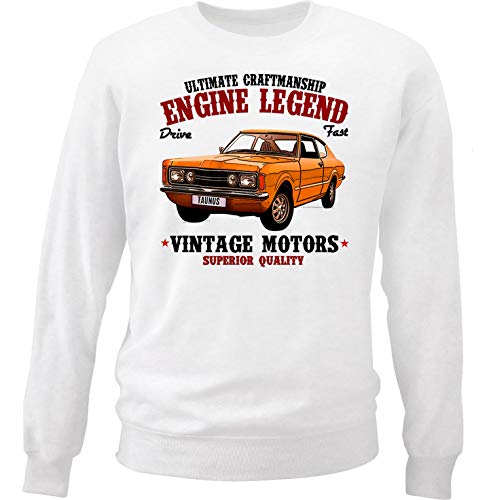 TEESANDENGINES - Sudadera para hombre Ford Taunus 1970, color blanco Blanco blanco L