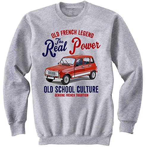 TEESANDENGINES Sudadera para hombre Renault 4 GTL Clan Francés Gris