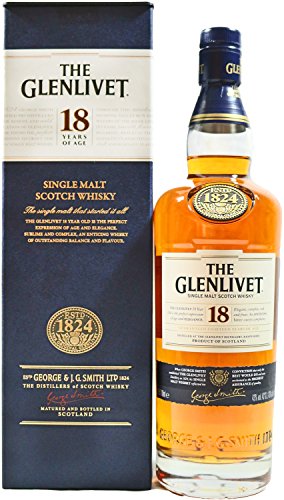 The Glenlivet Scotch Whisky, Single Malt, 18 años - vol. 43% - 70cl