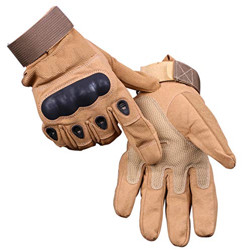 ThreeH Guantes Duros para Hombres al Aire Libre Motocicleta Airsoft Paintball Deportes Guantes GL05L,Khaki