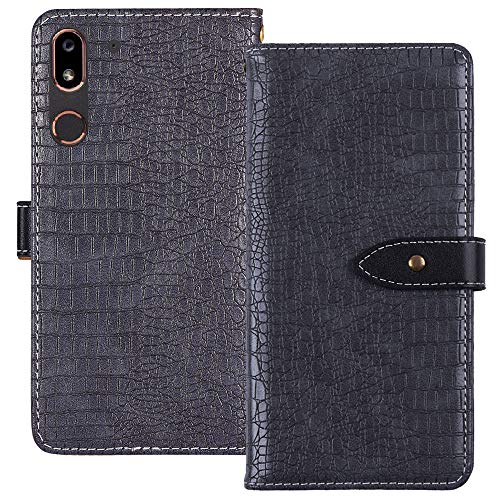 TienJueShi Gris Premium Luxury Funda Caso TPU SiliconaCase para Doro 8050 5.7 Inch Carcasa Proteccion Cuero Cover Etui