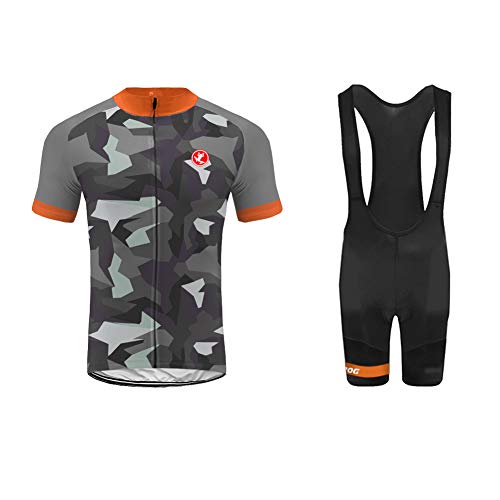 Uglyfrog 2019 Bike Wear -Conjunto Maillot Bicicleta Hombre Verano Ropa Carretera Corta MTB Traje+Peto Corto Transpirable de Ciclismo, con Badana, Bib Shorts+ Ciclismo Equipos