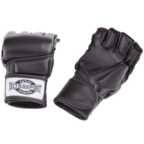 Ultrasport Serie Gear MMA Grappling Guantes de Boxeo, Unisex, Negro, M