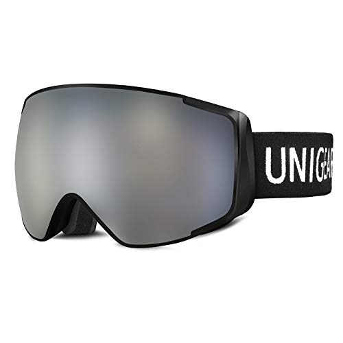 Unigear Gafas de Esquí OTG Esquiar Protección UV 400 Snowboard Revo Lentes Doble con Gran Campo de Visión Anti-Niebla Anti-Reflejo de Nieve para Padre-hijo Adulto Mujer Hombre Niños Unisex