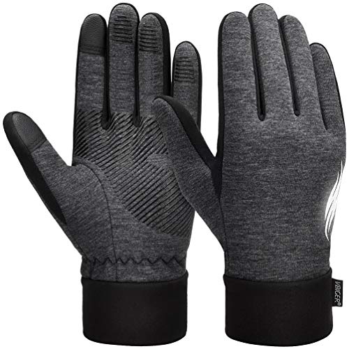 VBIGER Thickened Winter Gloves Warm Touch Screen Gloves Anti-Slip Cycling Gloves (Gris Oscuro, L)