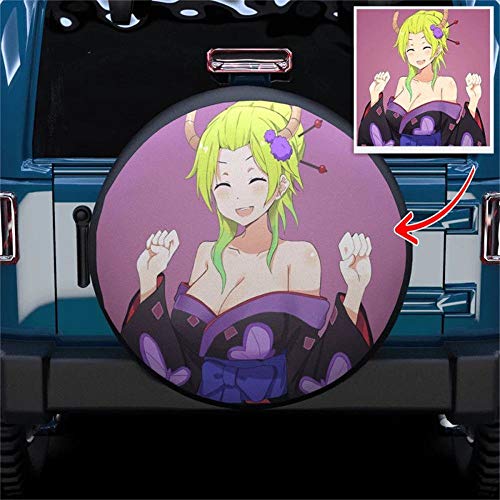 VEELU Personalizada Neumáticos Protector Llanta Repuesto Cubierta con Foto Jeep Remolque RV SUV Poliéster Protector Solar Agua Y Polvo 60-80cm