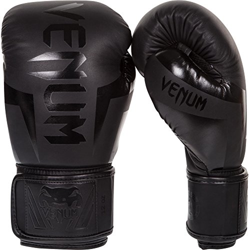 VENUM Elite Guantes de Boxeo, Unisex Adulto, Negro Matte/Negro, 14 oz