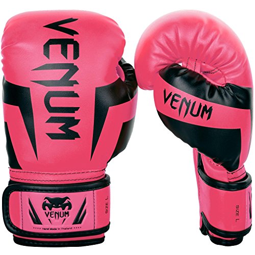 VENUM Elite - Guantes de Boxeo Unisex para niño, neón y Rosa, FR: M (Talla del Fabricante: Mediana)