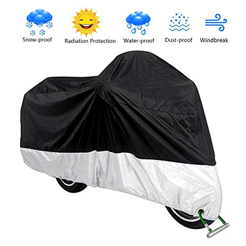 VISLONE Funda para Moto Cubierta Impermeable a Prueba de Polvo Anti-UV Protector Solar Protección al Calor Anti-arañazos (L)