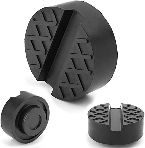 Voarge 2 Piezas Almohadilla de Goma, Bloque de Goma Gato para Elevador Universal Revestimiento de Caucho para Coche o Vehículo,para Jack y Plataformas Elevadoras,Herramienta de Taller(Negro,65mm)