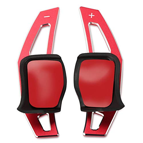 Volante de Aluminio DSG Paddle Cambio/Ajuste para -VW Variante Passat (3C) R36 V6 / Polo (6R) GTI/Golf R32 GTX GTI GT-TSI MK5 MK6 / EOS / (Color Name : Red)