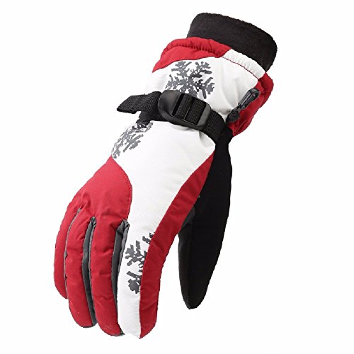 WAWZJ Guantes Women 'S Winter Engrosamiento Calido Outdoor Version Coreana De Guantes De Esqui,De Gules