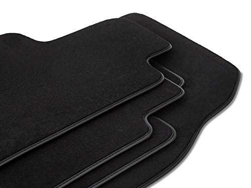 Wielganizator Alfombrillas gruesas de terciopelo negro Durban para Ford Tourneo Connect Combi (2013-2017) 4 piezas