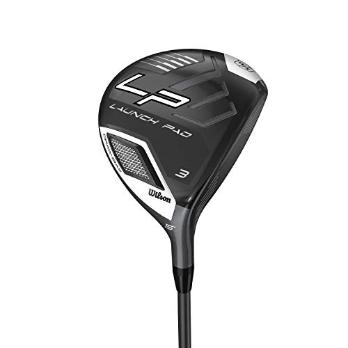 Wilson Staff Madera-Fairway 3 Launch Pad Palo de Golf, A-Flex, para diestros, Varilla de Grafito, para Hombres, Loft 15°