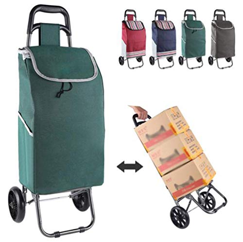 WYZXR Carrito de la Compra con Ruedas,Compacto y Plegable con Bolsa extraíble,Impermeable,Resistente,Extra Grande,para supermercado,carros para Empujar/Tirar,para jóvenes y Mayores A/Rojo