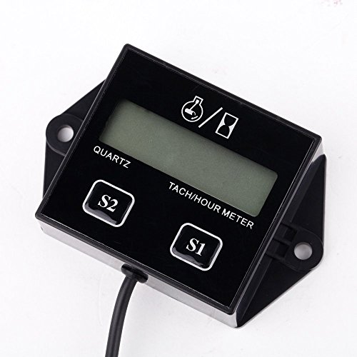 YELLAYBY Accesorios para automóviles Cronómetro Digital LCD Tach/Medidor Impermeable bujías de Encendido del Motor de Gas de la Motocicleta ATV