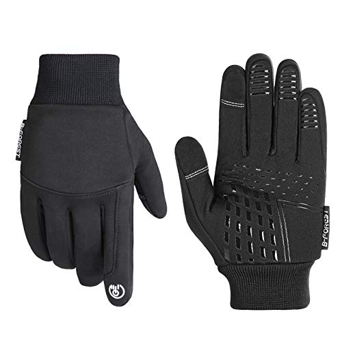 Yizhet Guantes de Invierno Abrigados, Guantes de Pantalla Táctil Guantes de Ciclismo Guantes Deportivos Unisex Guantes para Correr Antideslizantes Guantes de Moto para Caminar, Acampar, Montar (M)