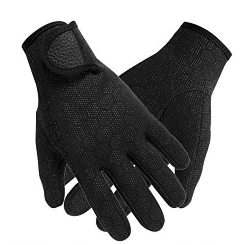 YJZQ Guantes de neopreno antideslizantes para buceo, 1,5 mm, guantes de buceo, natación, kayak, vela, surf, deportes acuáticos, guantes térmicos para hombres y mujeres, Mujer, color negro