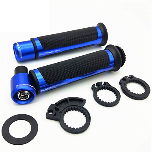 YKSM CNC 7/8"22mm Cafe Racer Empuñaduras De Motocicleta Extremos De Manillar para S-uzuki Gsf 600 para Intruso 1500 Gs500 para Burgman 125 Gsxr LTR 450 Agarraderas (Color : Blue)