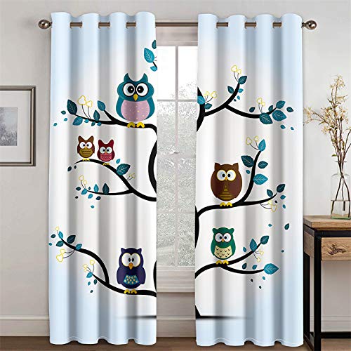 YUNSW Cortinas De Impresión Digital De Animales Lindos Sala De Estar Cocina Dormitorio Cortinas De Aislamiento Térmico Opacas, Juego De 2 Piezas