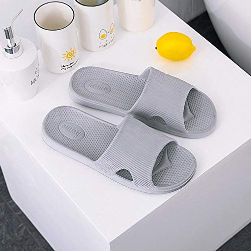 Zapatos Planos de Verano para Mujer, Chanclas Antideslizantes, Zapatillas de casa, Zapatillas para Mujer, cómodas, Nuevas, Zapatillas de Suelo para Interiores para niñas, Color Gris, 45