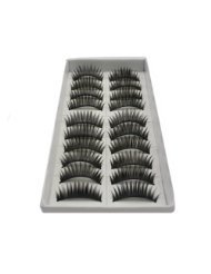 1028G - 10 Pairs Black Long Voluminous False Eyelash Eye lashes by Boolavard® TM