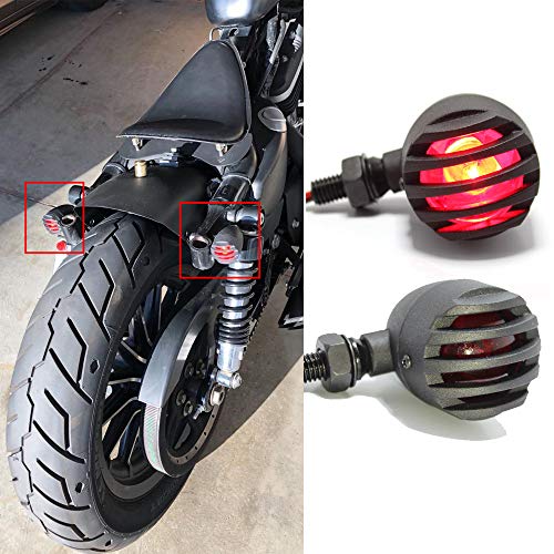 2 pcs Moto Intermitentes Luz, Lente roja 12V Indicador LED Luces para Cruiser Bobber Chopper para Cruiser Bobber Chopper