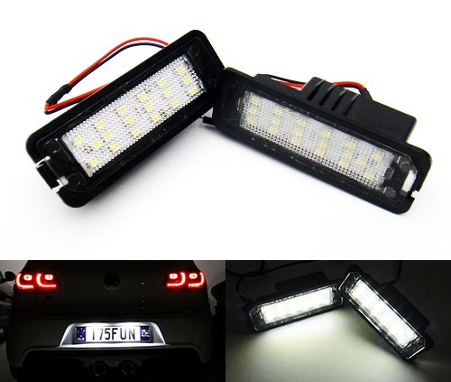 2x LED Luz de matrícula blanca Canbus para CC Eos Golf VI VII Polo Scirocco Altea XL Exeo Ibiza Leon Superb