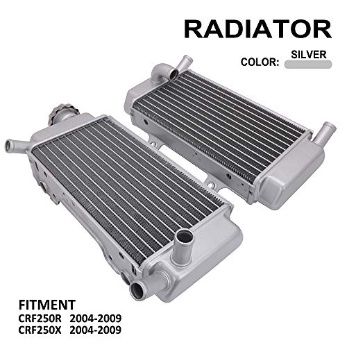 AnXin Rendimiento del radiador de aluminio para Honda CRF250R CRF250X 2004-2009 2005 2006 2007 2008 Motocicleta