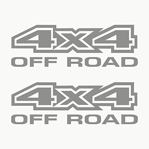 Autodomy Pegatinas 4x4 Off Road Todoterreno Pack 2 Unidades para Coche (Plata)