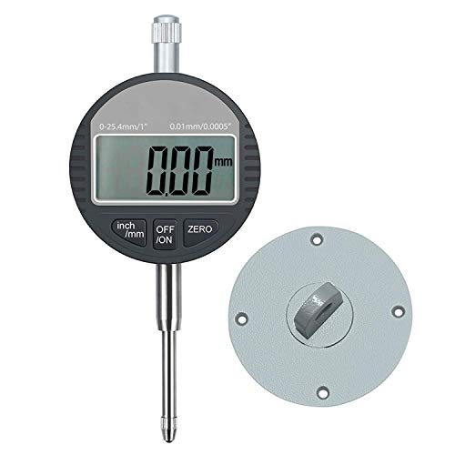 AUTOUTLET Indicador Digital 0.01mm / 0.0005 '' Calibre Digital Medición del Dial Indicador de Prueba de Dial Indicador de Sonda 25.4mm / 1 '' Medición de Alta Precisión Indicadores Industriales