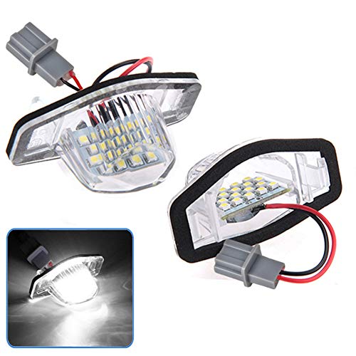 BEESCLOVER - Juego de 2 Luces LED para matrícula Hon-da Fit Jazz Odyssey CRV FRV HR-V, Color Blanco