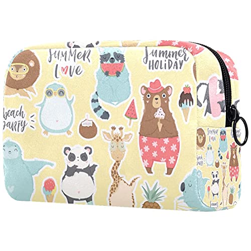 Bolsa de cosméticos para Mujeres Pedros de los Animales Helado de Verano de Dibujos Animados Bolsas de Maquillaje espaciosas Neceser de Viaje Organizador de Accesorios