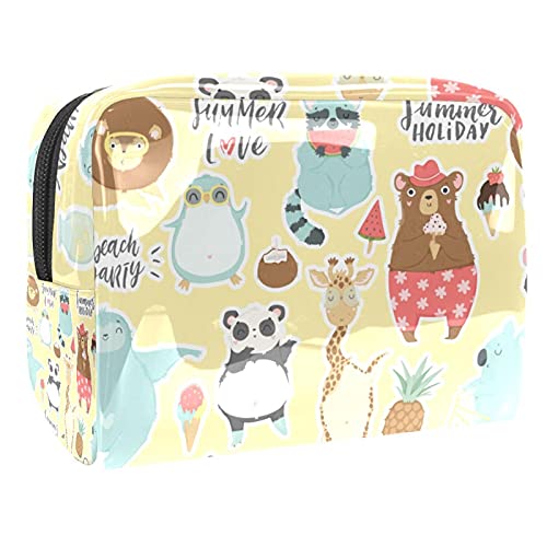 Bolsa de cosméticos para Mujeres Pedros de los Animales Helado de Verano de Dibujos Animados Bolsas de Maquillaje espaciosas Neceser de Viaje Organizador de Accesorios