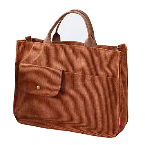 Bolsillo de la manera bolso de mano con la pana interior Bolsa de la compra totalizadores de las mujeres de ultramarinos reutilizable bolsas de playa Trabajo Travellunch fácil de plegar asas reforzada