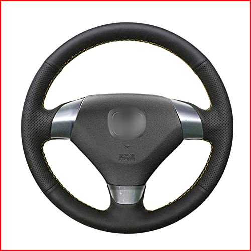 BreiQO Cubierta de Cuero para Volante de Coche, Interior automotriz, para Honda Accord 7 Coupe 2003-2007 (3 Rayos)