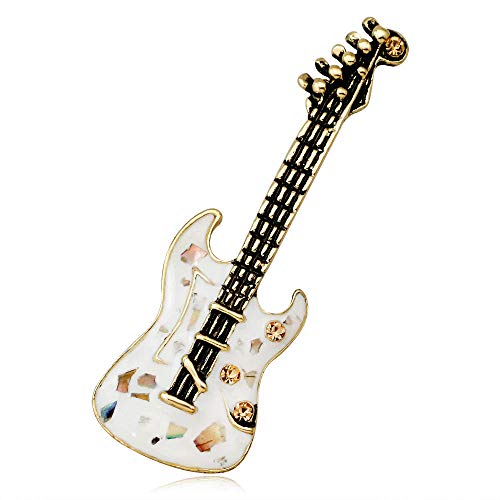 Broches en forma de guitarra Accesorio de ropa esmaltada Instrumentos musicales Pin de solapa Club Insignia Broche 4.8 * 2cm