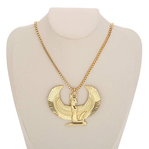 BUYAO Collar Colgante Female Necklace Chain Jewelry Egyptian Fashion Cross Angel ISIS Pendant Necklace,G