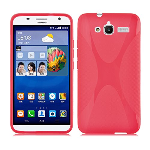 Cadorabo Funda para Huawei Ascend GX 1 en Rojo Infierno - Cubierta Proteccíon de Silicona TPU Delgada e Flexible con Antichoque - Gel Case Cover Carcasa Ligera