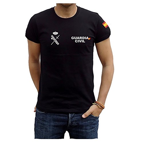 Camiseta Guardia Civil Bandera (M, Negro)